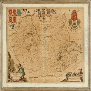 Leicestrensis Comitatus Cum Rutlandiae, Vulgo Leicester & Rutland Shire by Joan Blaeu