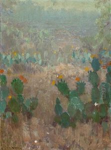 Texas Cactus In Bloom