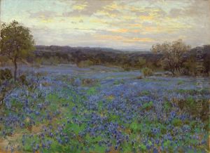Field Of Bluebonnets At Sunset by Julian Onderdonk