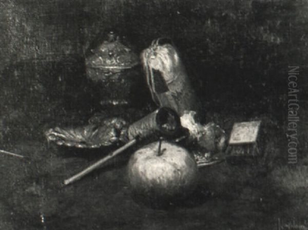 Still Life With Green Apple And Pipe - view 1