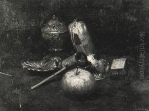 Still Life With Green Apple And Pipe by Julian Onderdonk