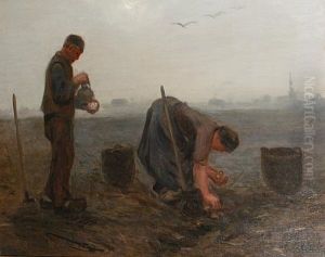 The Potato Harvesters by Hendrik Theodorus de Court Onderwater
