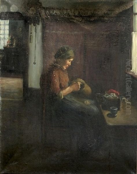 Interieur Mit Nahender Frau - view 1