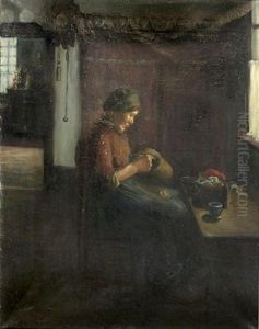 Interieur Mit Nahender Frau by Hendrik Theodorus de Court Onderwater