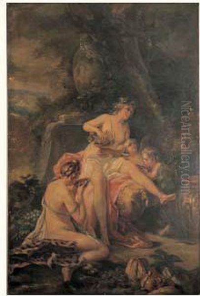 Jeune Bacchante, Une Suivante Et Deux Amours - view 1