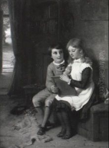 Both Puzzled, A Schoolday by George Bernard O'Neill