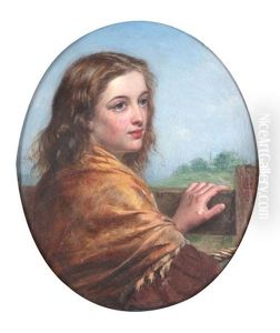 Girl With Shawl by Henry Nelson O'Neill