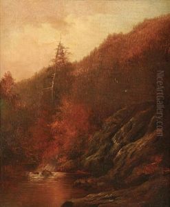 River Forest Autumn Landscape by William Ongley