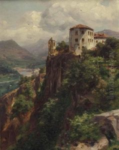 Die Haselburg Bei Bozen by Karl Eduard Onken