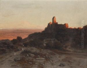 Castle Ruins In An Extensive Summer Landscape, Hungary
