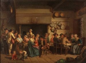 Scene De Taverne by Edouard Amable Onslow