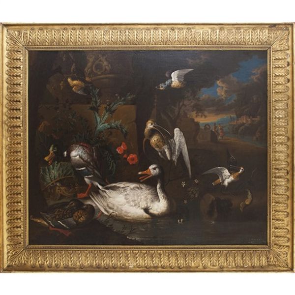 Wild Fowl With Landscape And Figures - view 1