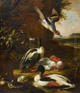 Landschaft Mit Vogelvieh Landschaft Mit Vogelvieh