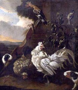 Volatiles Et Hamsters Dans Un Paysage by Adriaen van Oolen