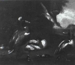 Ducks And Chickens In A Landscape by Adriaen van Oolen