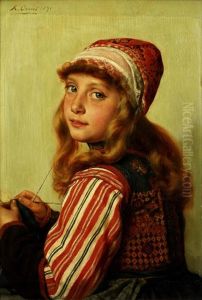Portrait Of A Girl by Karel Ooms