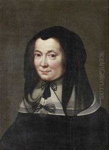Portrait Of A Lady, Bust-length, In A Black Dress And Headdress