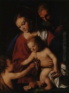 The Holy Family With The Infant Saint John The Baptist by Jacob Oost the Elder