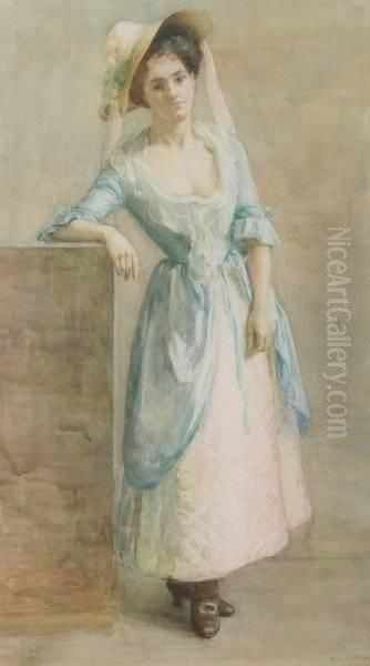 Girl In Blue And Pink - view 1
