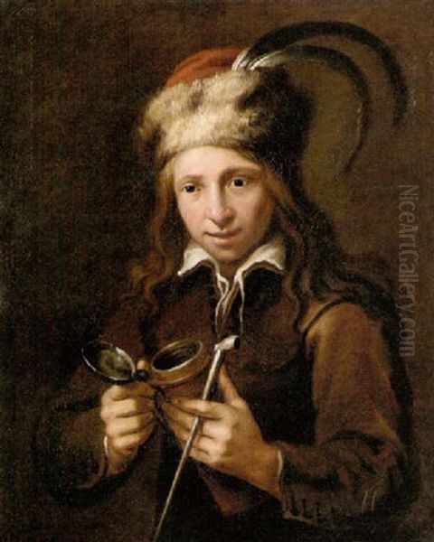 A Man Holding A Pipe And A Tankard - view 1