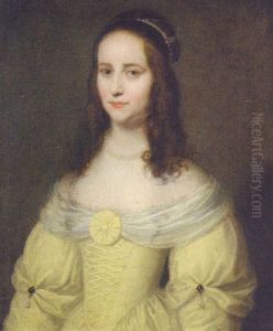 Portrait Of A Young Lady (mademoiselle De Goie?) In A Yellow Dress