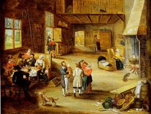 Interieur D'auberge by Frans van Oosten