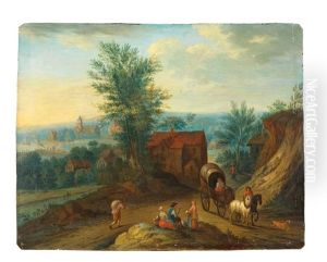 La Sortie Du Village by Isaac Van Oosten