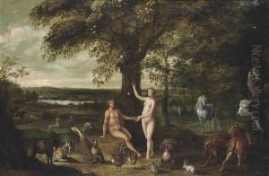 The Fall Of Man In The Garden Of Eden by Isaac Van Oosten