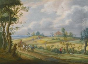 Summer Landscape With A Horse And Cart And Other Figures On A Path Summer Landscape With A Horse And Cart And Other Figures On A Path