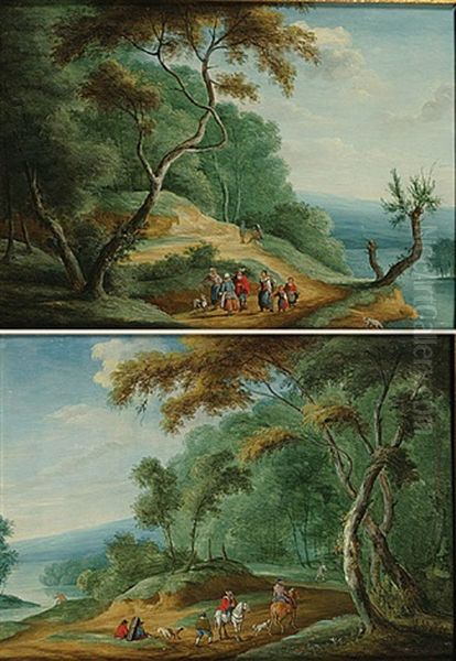 Gezelschap In Een Bosrijke Omgeving (2 Works) - view 1