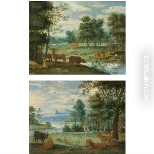 Adam And Eve In The Garden Of Eden (+ The Expulsion From Paradise; Pair) - view 1