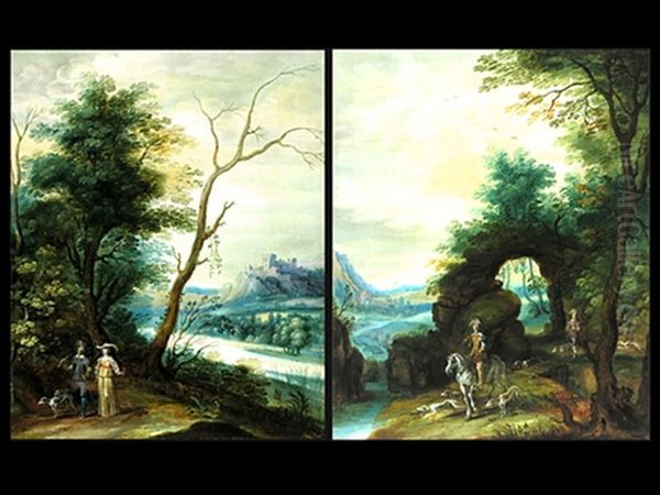 Landschaft Mit Reitendem Jager (+ Another; Pair) - view 1