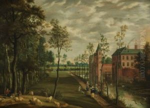 Landliche Szenerie Mit Flamischem Schloss by Isaac Van Oosten