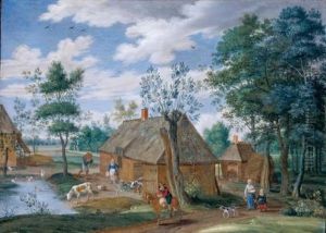 A Pastoral Landscape With A Farm by Isaac Van Oosten