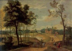 Promeneurs Et Attelage Sur Une Route De Campagne Promeneurs Et Attelage Sur Une Route De Campagne