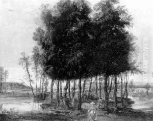 Paysage Fluvial Boise Et Anime by Isaac Van Oosten