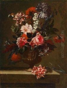 A Still Life Of Flowers by Jean Baptiste Belin de Fontenay