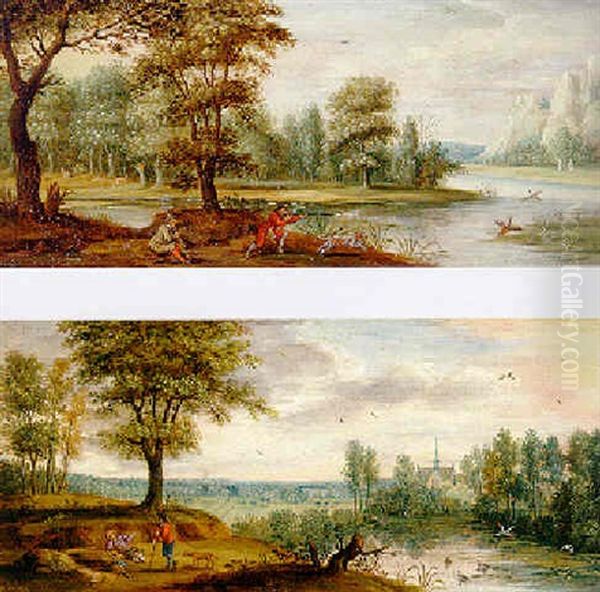 Huntsmen Shooting Duck - view 1