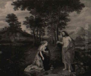 Die Auferstandene Christus Erscheint Maria Magdalena Als Gartner by Isaac Van Oosten