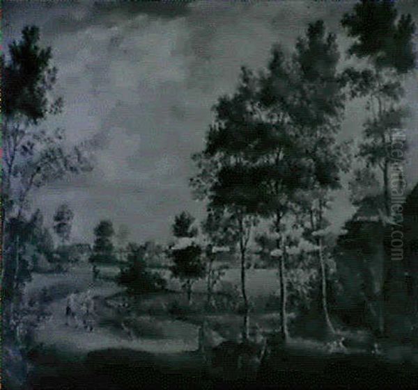 Paysans Et Lavandieres Sur Le Chemin - view 1