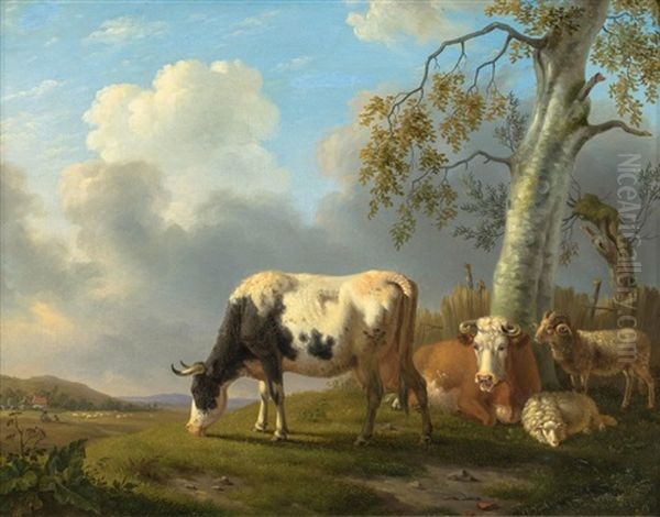 Landschaft Mit Kuhen Und Schafen - view 1