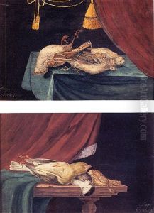 Nature Morte Aux Oiseaux Sur Un Entablement