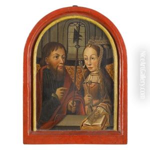 Double Portrait: Ursula Van Egmont And Otto Van Egmont Of Delft by Jacob Cornelisz Van Oostsanen