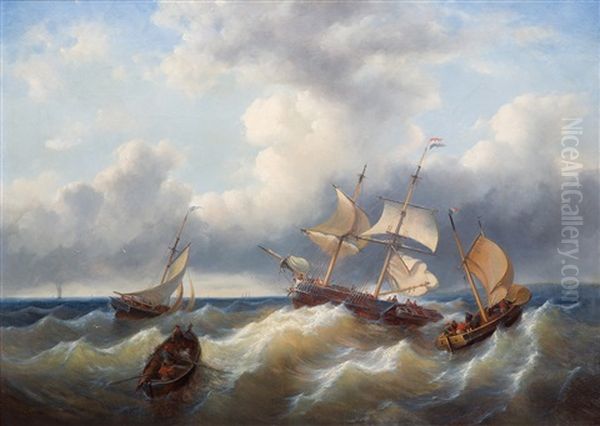 Ships In A Choppy Sea - view 1