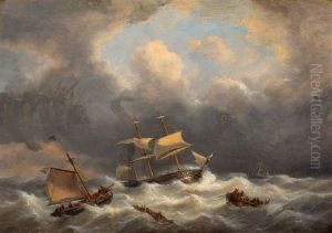 The Rescue Of The Shipwrecked by George Willem Opdenhoff