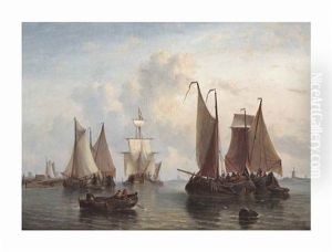 A Busy Day On The Estuary by George Willem Opdenhoff