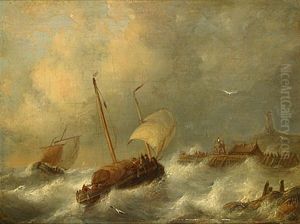 Stormachtige Zee by George Willem Opdenhoff