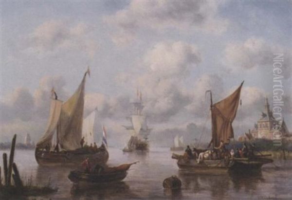 A Ferry Crossing The River Maas Near The Oude Hoofdpoort, Rotterdam - view 1
