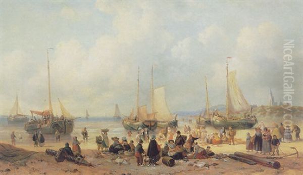 Fisherfolk Sorting The Catch - view 1