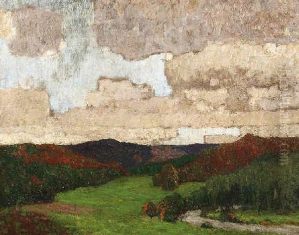 Herbstlandschaft Mit Wolkenverhangenem Himmel - view 1